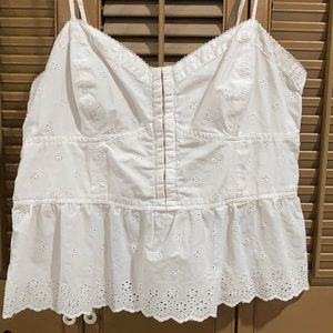 American Eagle White corset style tank top
